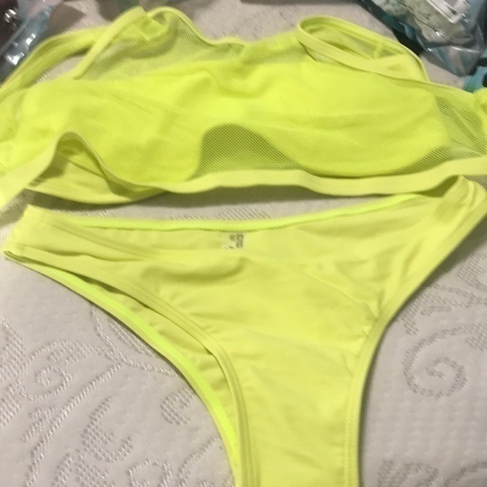 Shein 3-piece yellow bikini set.